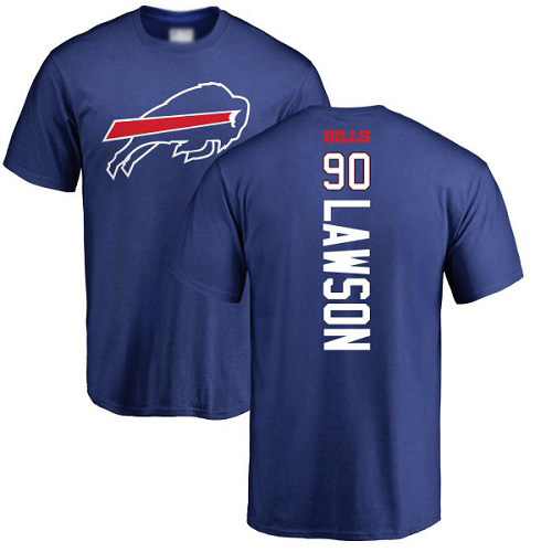 Men NFL Buffalo Bills #90 Shaq Lawson Royal Blue Backer T Shirt